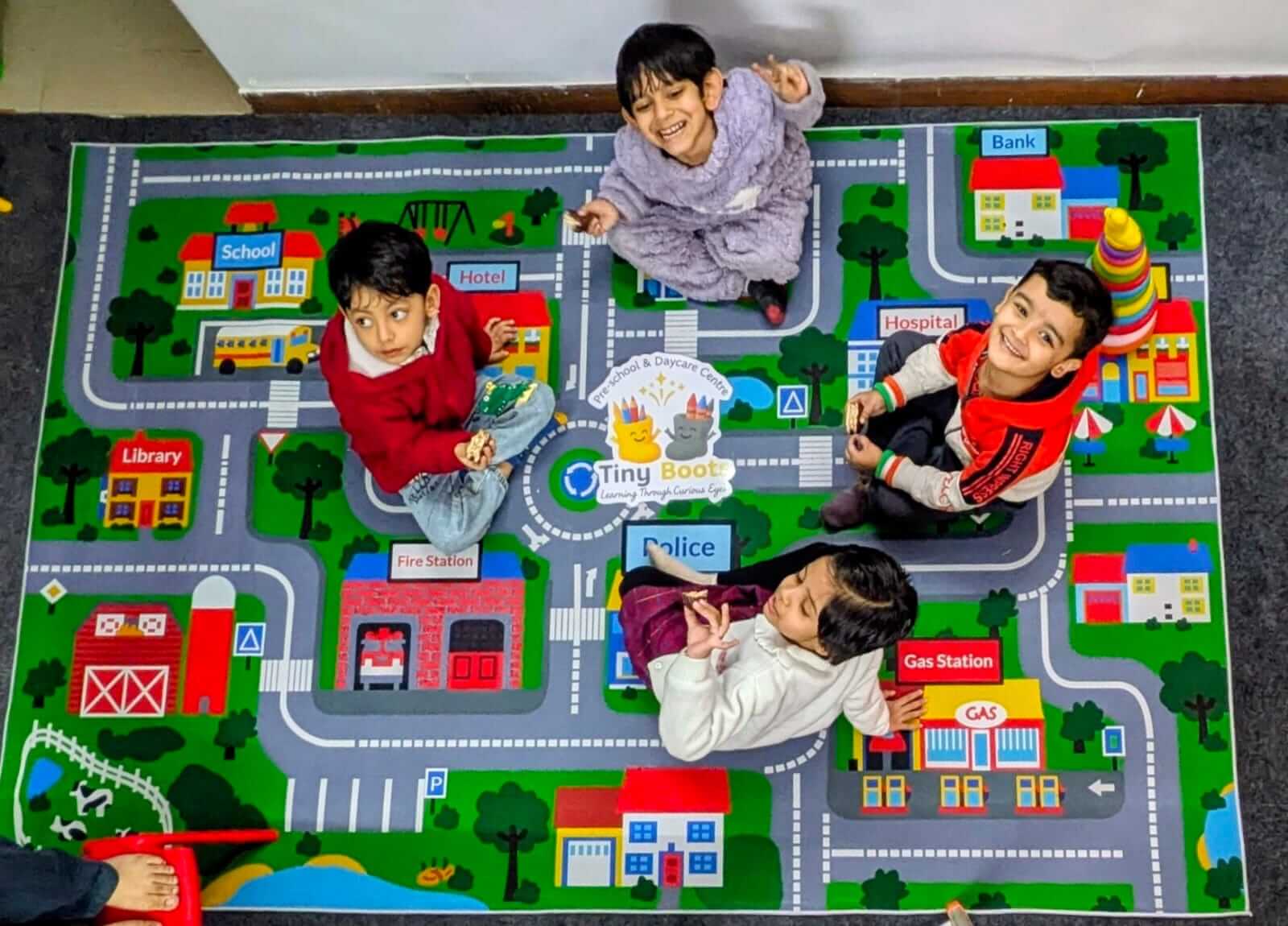 Children playing educational games